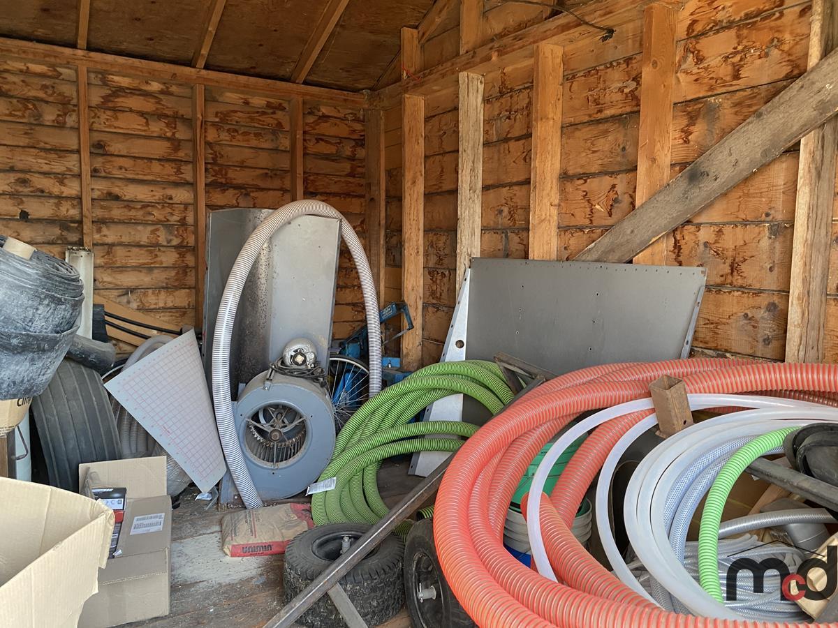 Contents of Shed Including Hose, Hardware & More